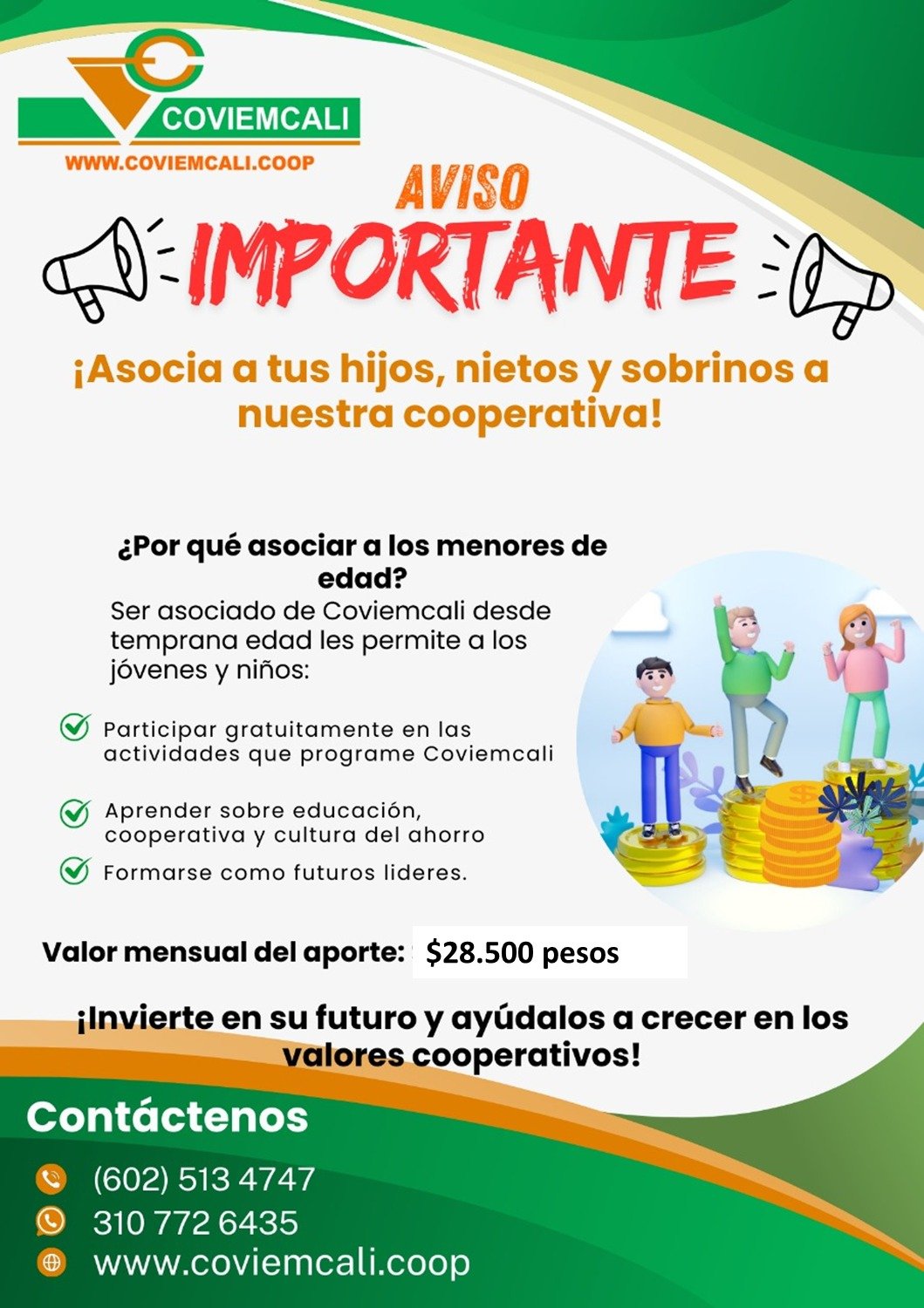 Asociaditos, el programa para niños y jóvenes de COVIEMCALI